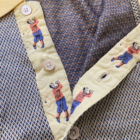 Bobby Jones Master’s Tournament Men’s XL ITALY MADE Golf Polo Shirt Yellow - Picture 7 of 7